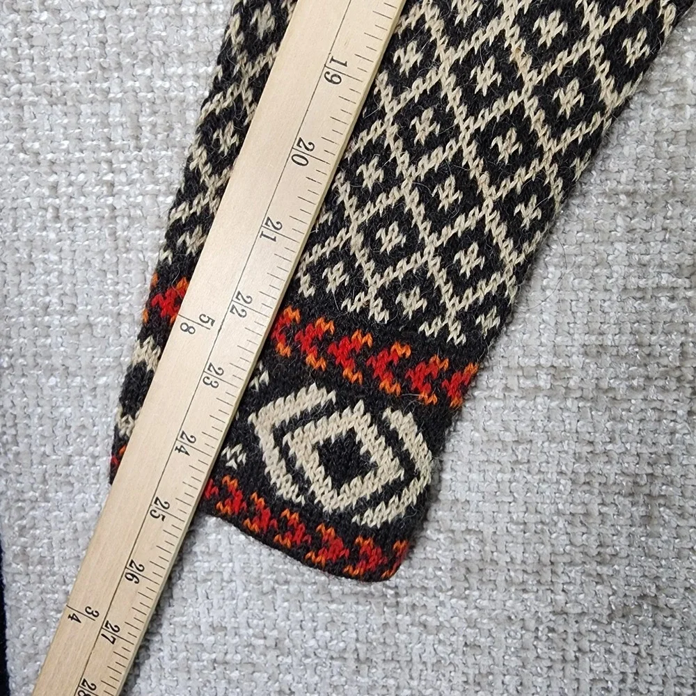 LAM 100% Alpaca 1/4 Zip Sweater Unisex M Multicolor Geo Alpine Pattern‎ Bolivia